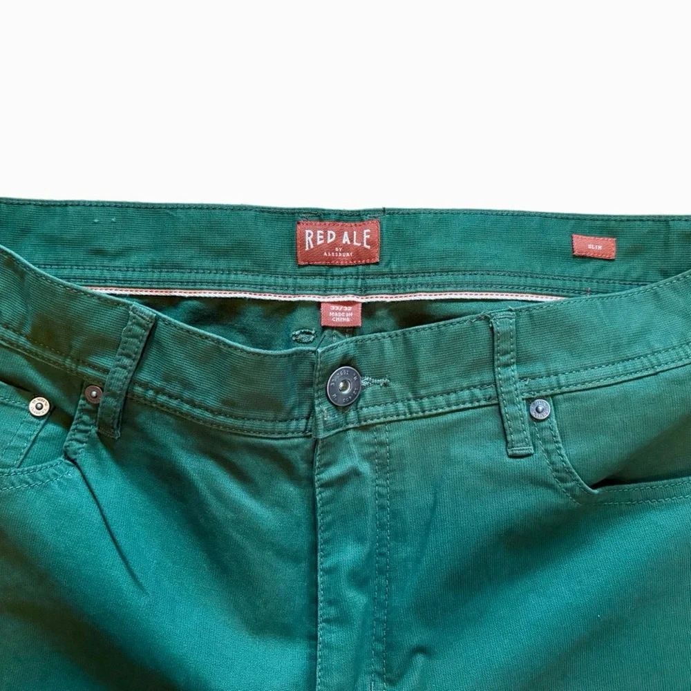 Men's Slim Fit Pants in Green - Picture 2 of 4